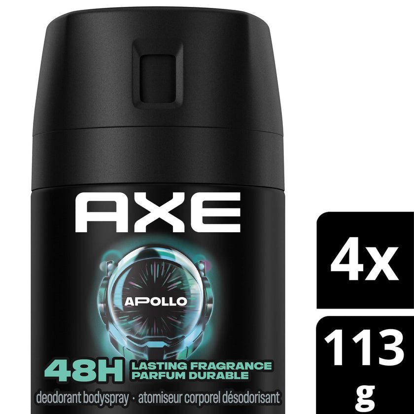 AXE Apollo Deodorant Body Spray, for long-lasting odour protection, Sage & Cedarwood, Aluminum-free Deodorant, 113g (Pack of 4) 🍁 All In One Marketplace Canada