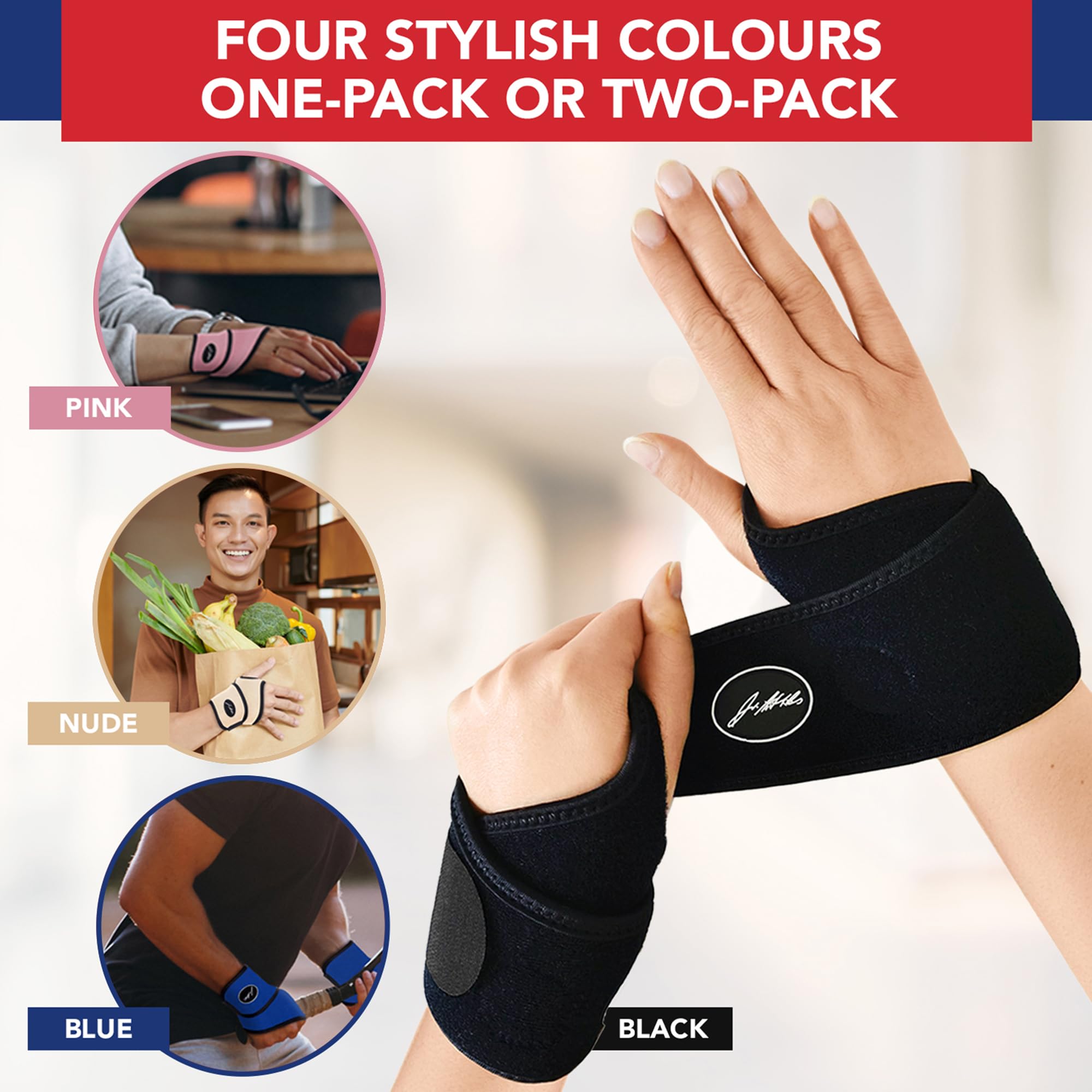 Doctor Developed Premium Copper Lined Wrist Support/Wrist Brace/Hand Support/Strap [single] & Doctor Handbook— Relieve Wrist Injuries, Arthritis, Sprains (Wrist Brace - Medium) 🍁 All In One Marketplace Canada