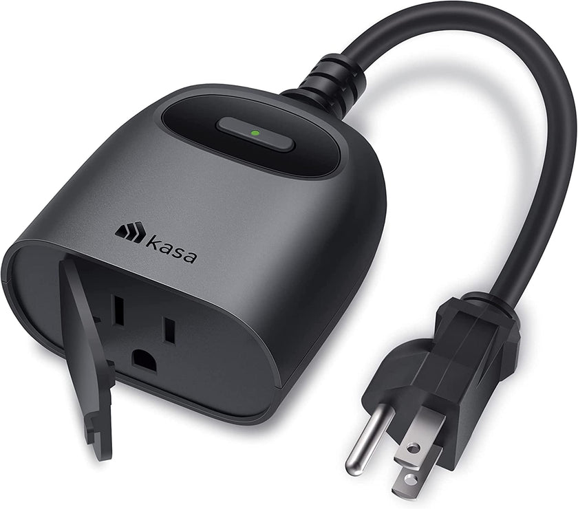 Kasa Smart Outdoor Smart Plug by TP-Link (KP401) - Single Port Smart Home WiFi Outlet, IP64 Weather Resistance, Works with Alexa and Google Home, 2.4GHz WiFi Required, No Hub Required, Black 🍁 All In One Marketplace Canada