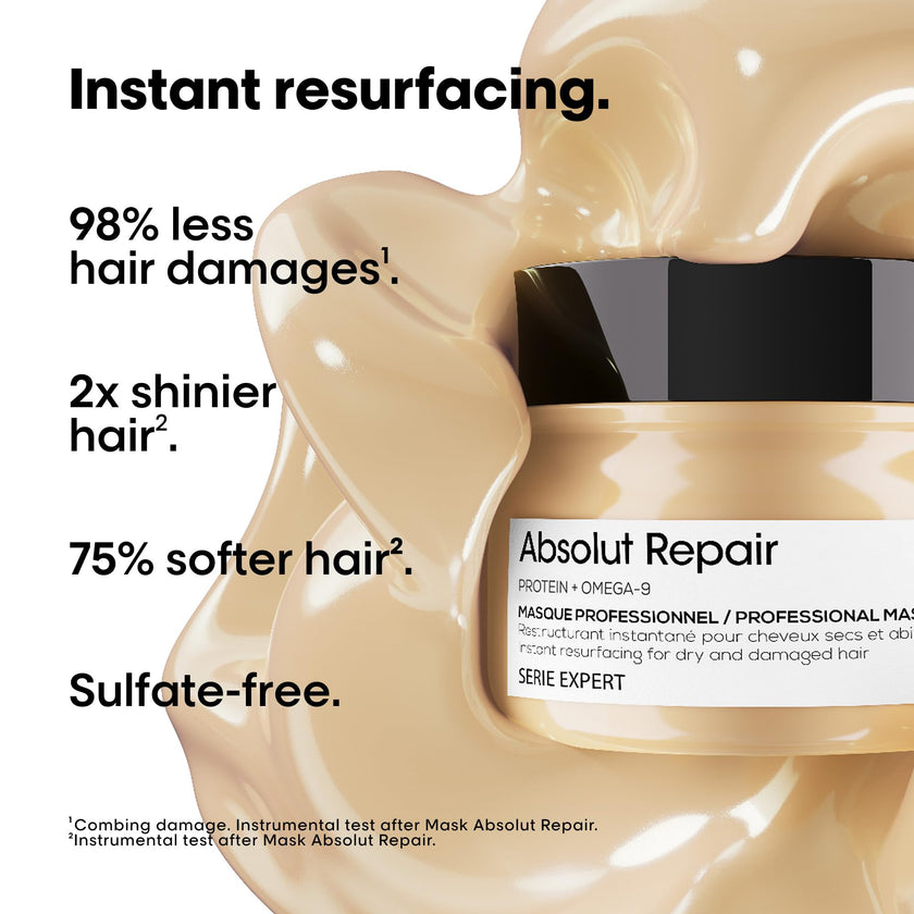 L'Oreal Professionnel Absolut Repair Resurfacing Mask, Premium Hair Care, Omega-9 Hydrating Treatment for Damaged Hair, 250 ML 🍁 All In One Marketplace Canada