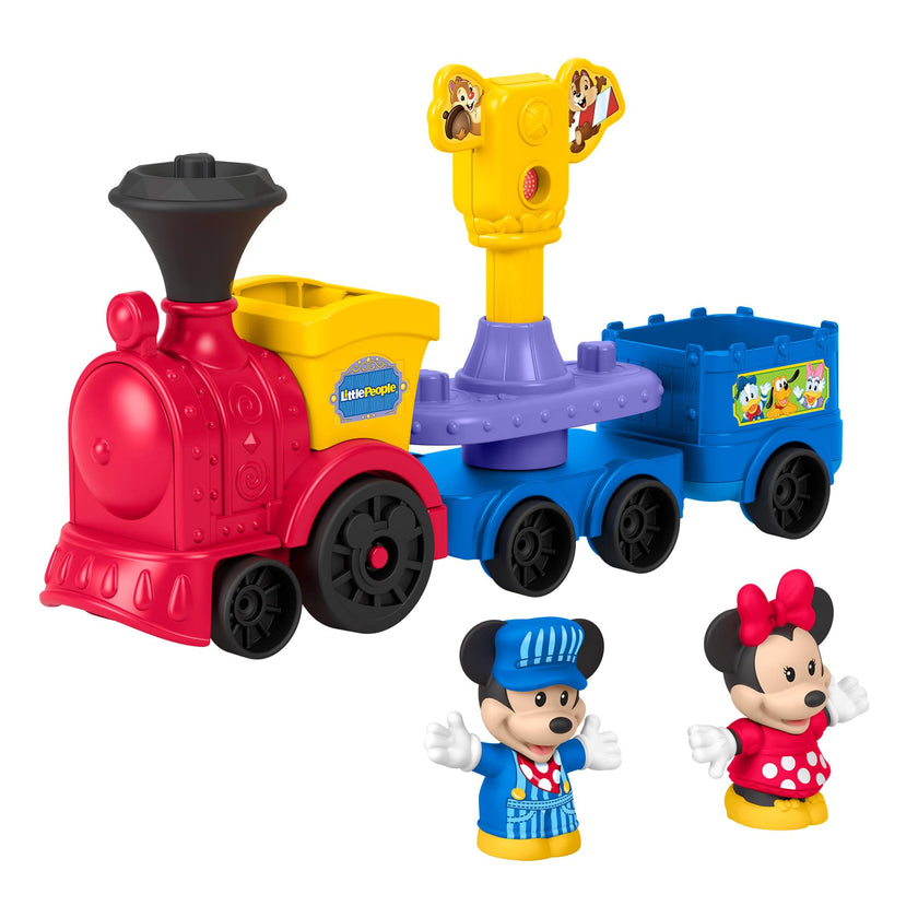 Fisher-Price Little People Toddler Toy Disney Jr Mickey & Minnie Musical Train with 2 Figures for Pretend Play Kids Ages 18+ Months 🍁 All In One Marketplace Canada