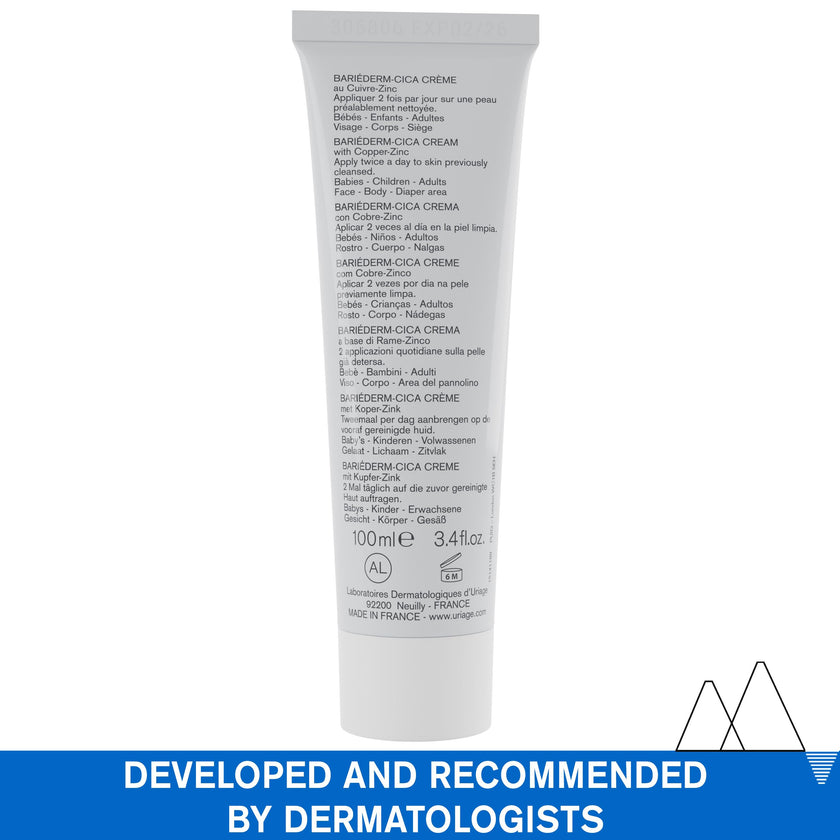 Uriage Bariéderm-CICA Repair Cream With Copper-Zinc & Hyaluronic Acid - Multi-Purpose Cream For Marks, Weakened & Irritated Skin - Face & Body Moisturizer For The Whole Family - 100ml 🍁 All In One Marketplace Canada