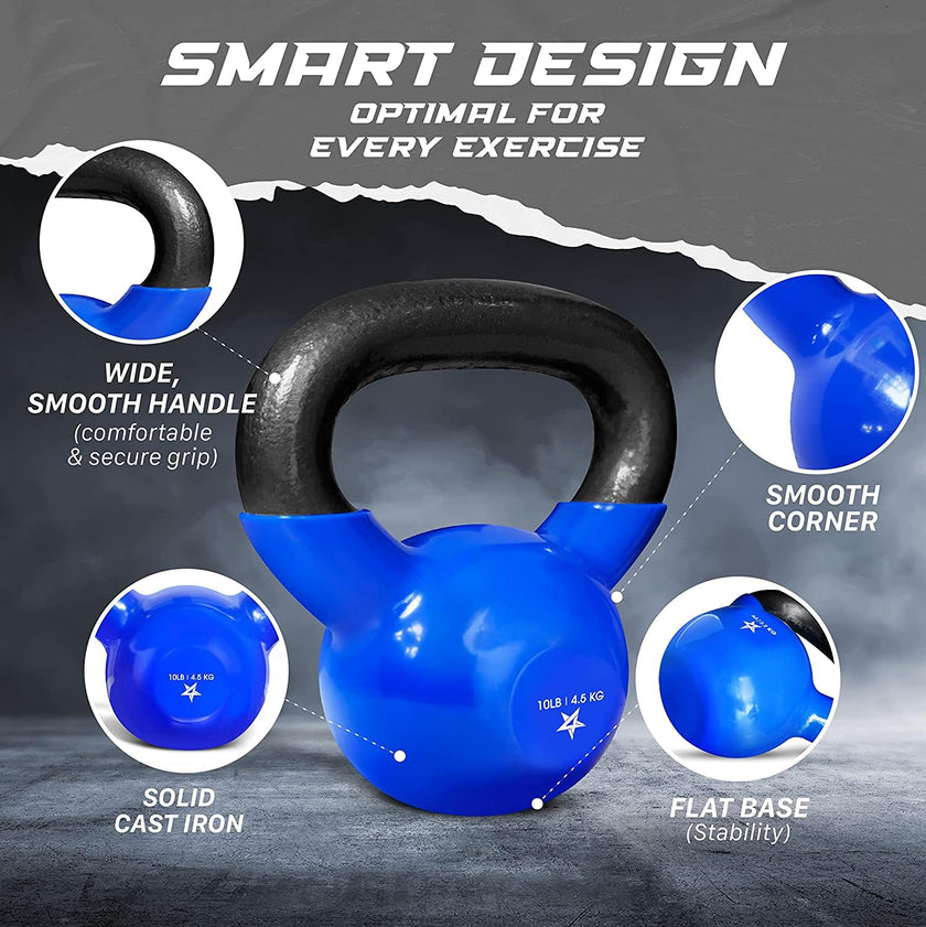 Yes4All Vinyl Coated Kettlebell Weights Set – Great for Full Body Workout and Strength Training – Vinyl Kettlebell 10 lbs 🍁 All In One Marketplace Canada