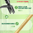 ORMALLA Weed Puller, 43.7in Long Handle Weed Remover, Dandelion Removal Tool, Natural Bamboo Handle and 4 Claws, Stand Up Garden Weed Root Remover, Pet Friendly (43.7in) 🍁 All In One Marketplace Canada