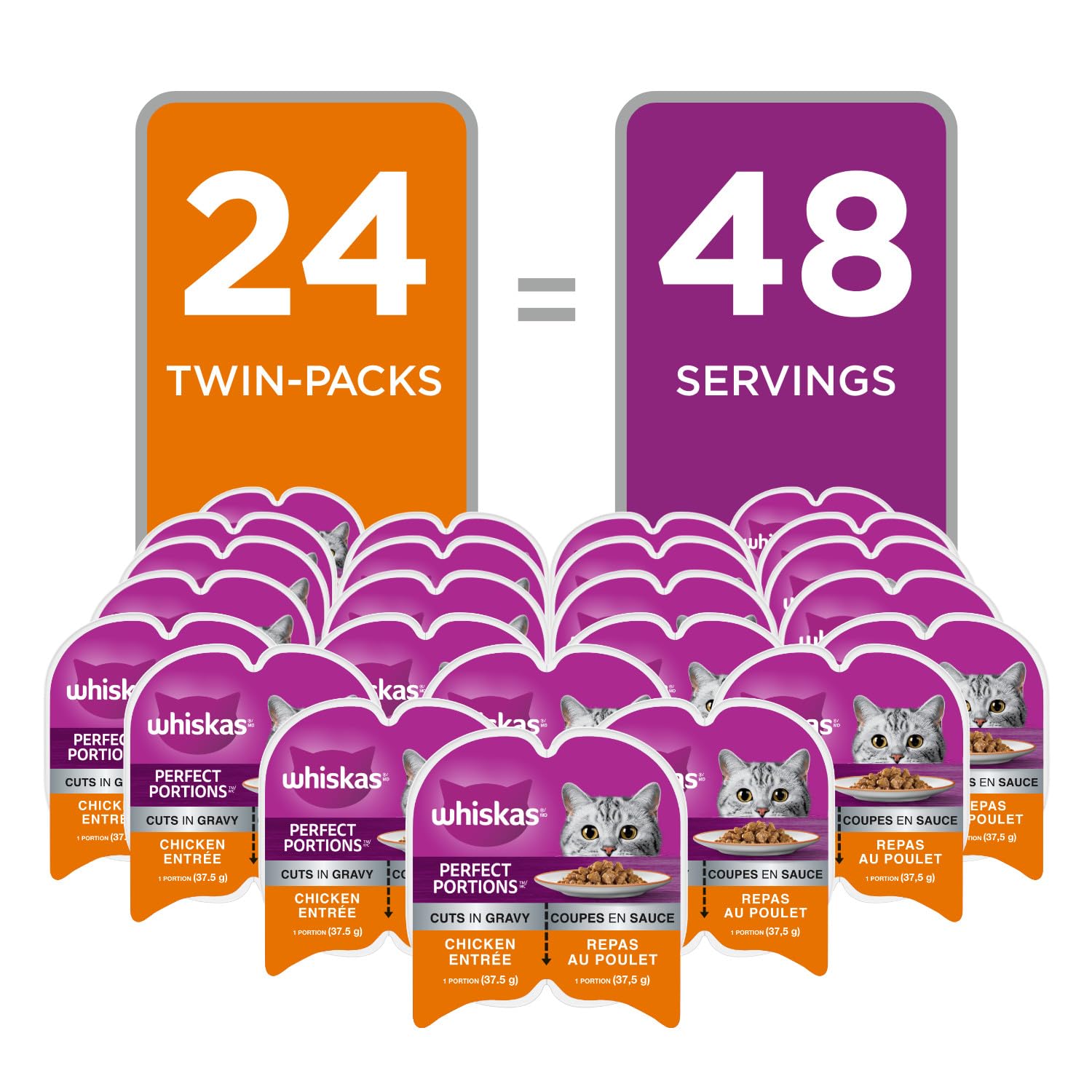 WHISKAS Perfect PORTIONS Kitten Wet Cat Food, Chicken Flavour, 75g 🍁 All In One Marketplace Canada