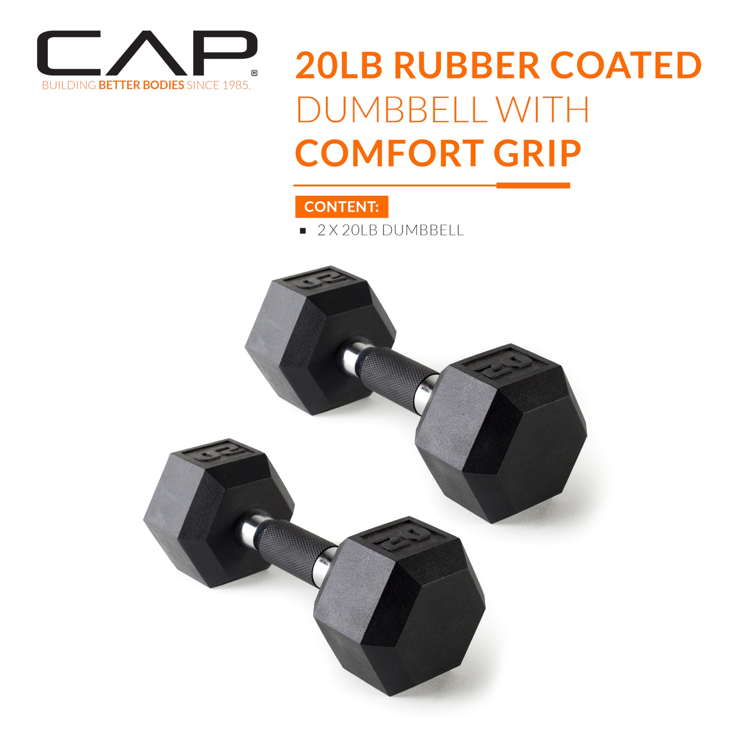 CAP Barbell 20 LB Coated Hex Dumbbell Weight Pair with Padded Grip 🍁 All In One Marketplace Canada