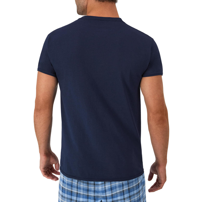 Hanes Men's Pocket Undershirt Pack, Cotton Crew Neck T-Shirt, Moisture Wicking Tee, Assorted 6-Pack, Grey Heather, Black, White, Navy, Blue Heather, Large 🍁 All In One Marketplace Canada