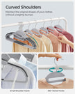 SONGMICS 50 Pack Coat Hangers, Heavy-Duty Plastic Suit Hangers, S-Shaped Opening, Non-Slip, Space-Saving, 360º Swivel Hook, 16.3 Inches Long, Light Gray and Dark Gray UCRP41G-50 🍁 All In One Marketplace Canada