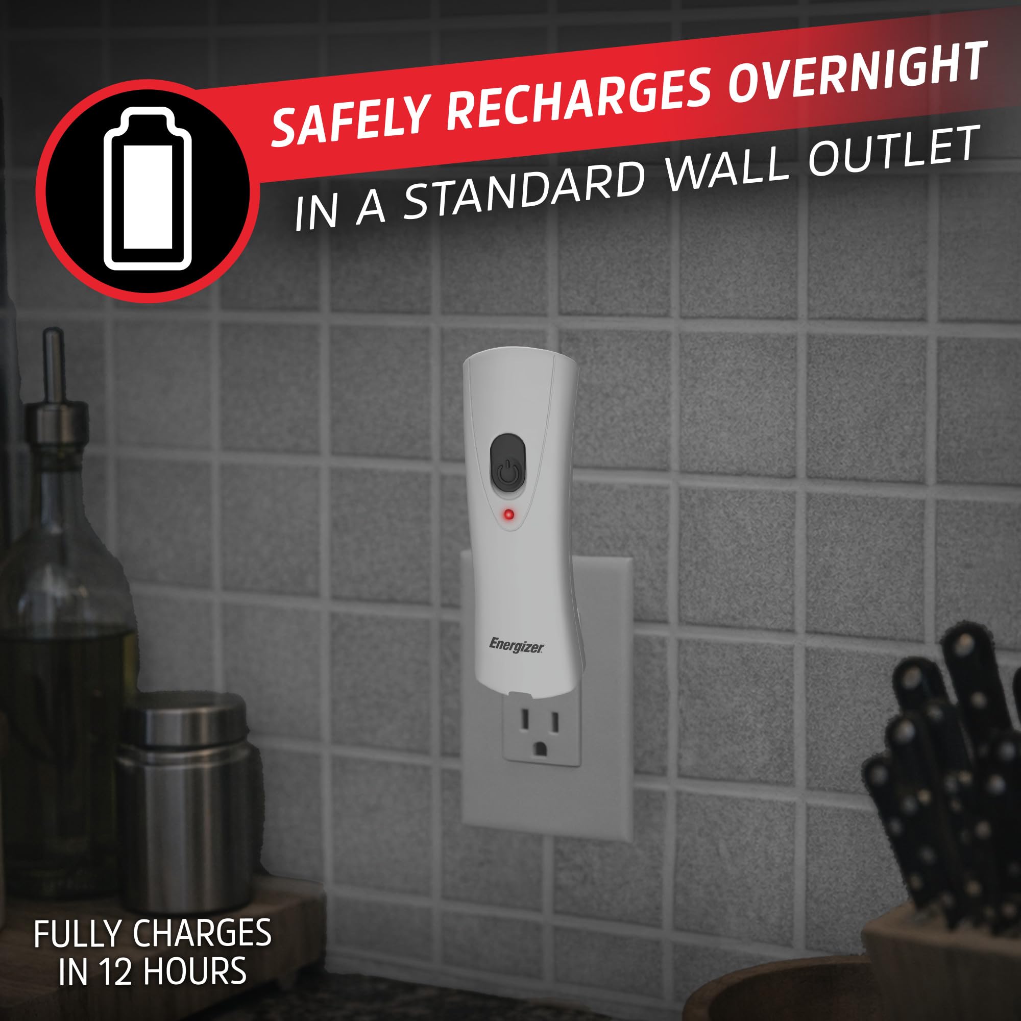Energizer Weatheready Rechargeable Compact Handheld Light, Plug-in Rechargeable LED Light, Automatic Turn-On Emergency Flashlight, Built-in Rechargeable Battery Included, 3 Count 🍁 All In One Marketplace Canada