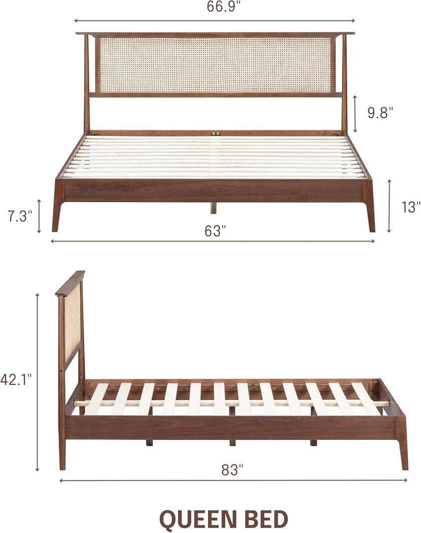 Ruby Natural Rattan Bed Frame
