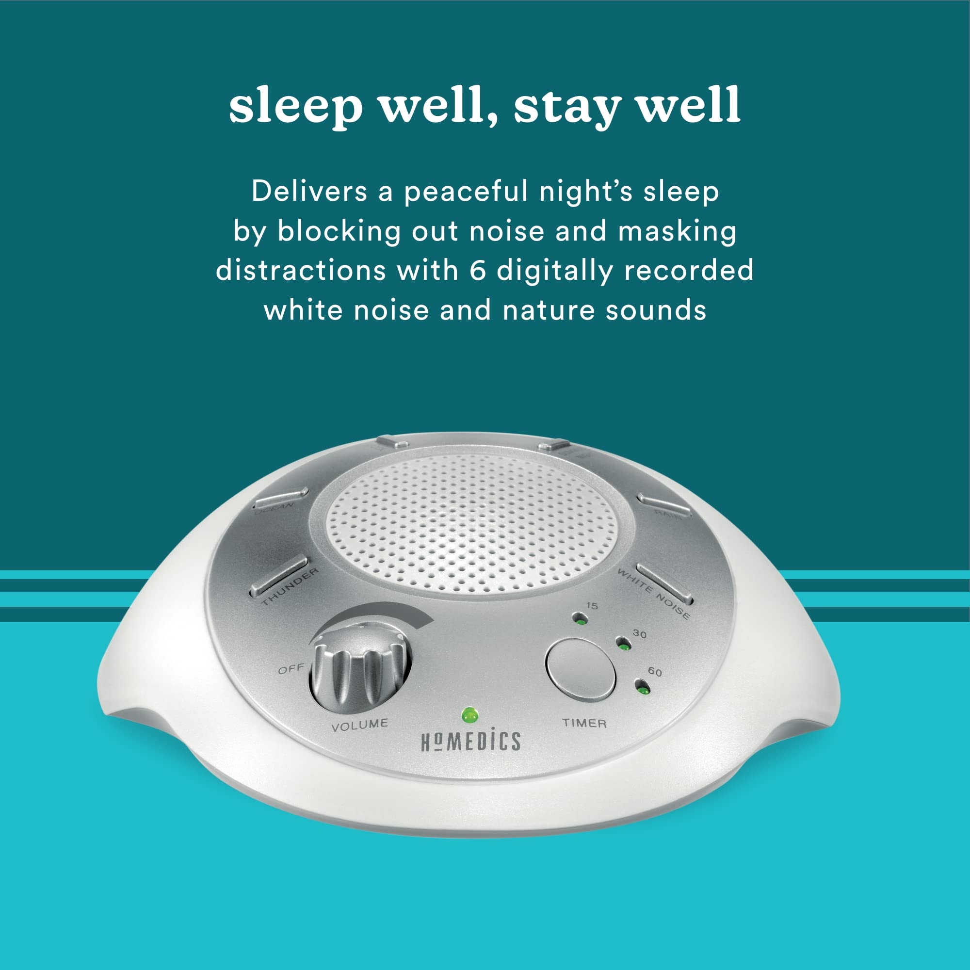 Homedics White Noise Sound Machine, Ambient Sleep Aid, Travel Friendly, 6 Relaxing Nature Sounds, Portable Soothing Relaxation Device for Home, Office, Nursery, Baby, Adults, with Timer 🍁 All In One Marketplace Canada