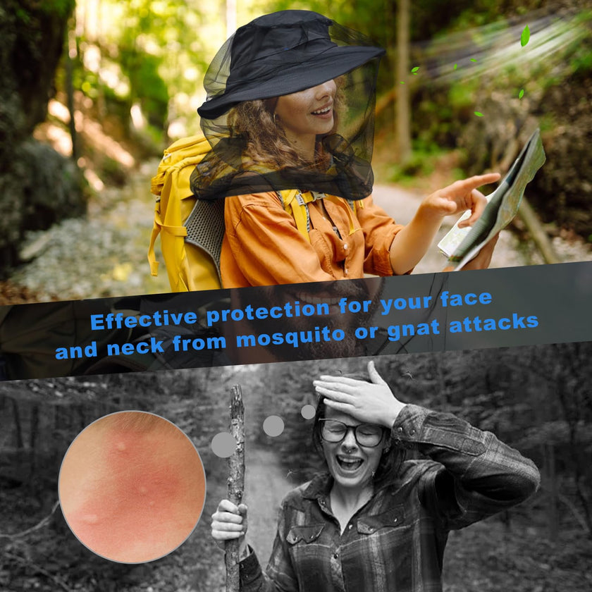 South to East Premium Mosquito Head Net for Insect, 2 Pack, Fly & Bug Protection | Ultra Large & Long, Extra Fine Holes for Camping, Hiking, Fishing, Gardening, Safari, Fits All Hats for Men & Women 🍁 All In One Marketplace Canada