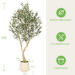 Realead 6ft Artificial Olive Tree with Tall Exquisite Planter - Realistic Faux Olive Tree with Thick Trunk and Lifelike Fruits - Large Fake Olive Tree for Home Office Decor 🍁 All In One Marketplace Canada
