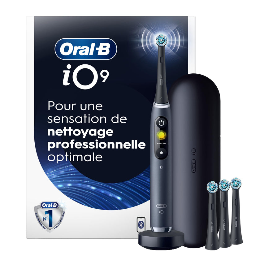 Oral-B iO9 Electric Toothbrush, for the Ultimate Professional Clean Feel, Black Onyx, Rechargeable Electric Toothbrushes, iO Series 9 with 1 Power Toothbrush, 4 Brush Heads, and 1 Charging Travel Case 🍁 All In One Marketplace Canada