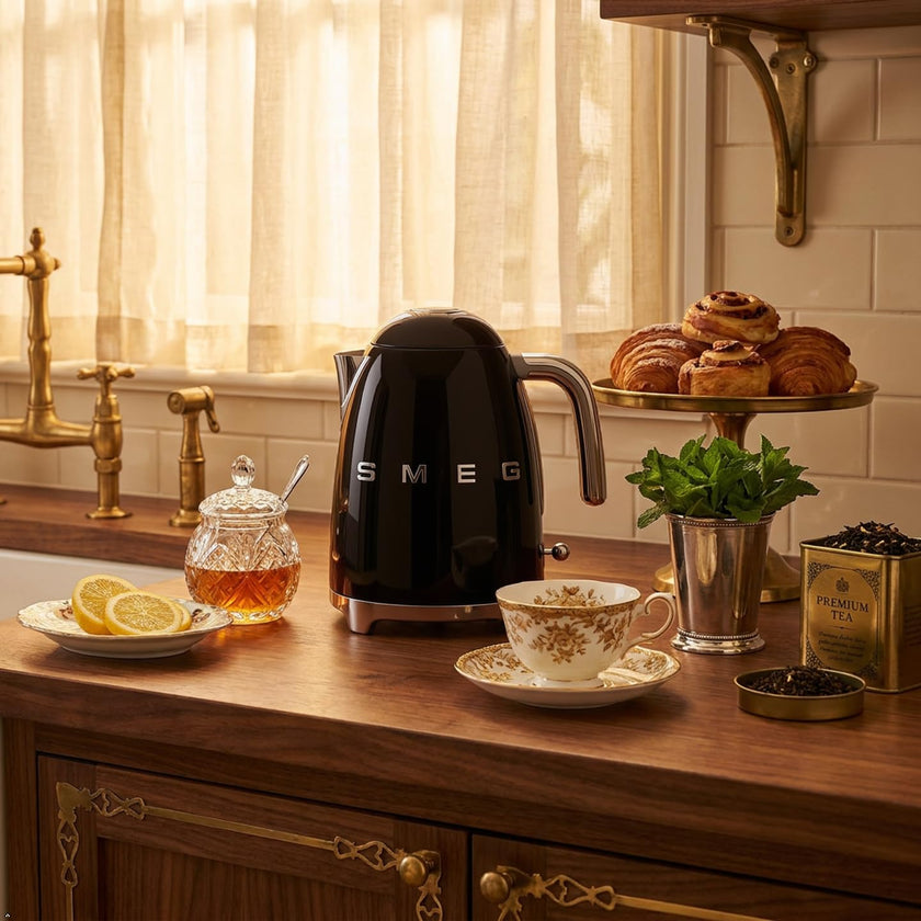 Smeg 50's Retro Style Kettle, 1.7L, 7 Cups, Automatic Shut Off, Black, KLF03BLUS 🍁 All In One Marketplace Canada