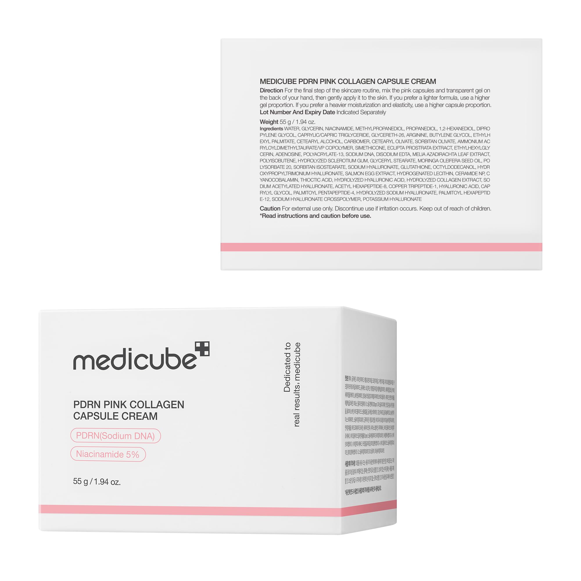 medicube Salmon DNA PDRN Pink Collagen Capsule Cream, Face Moisturizer | Lightweight Moisturizing Cream | PDRN, Niacinamide for Uneven Skin Tone, Glow hydration | Korean Skin Care 1.94 oz 🍁 All In One Marketplace Canada