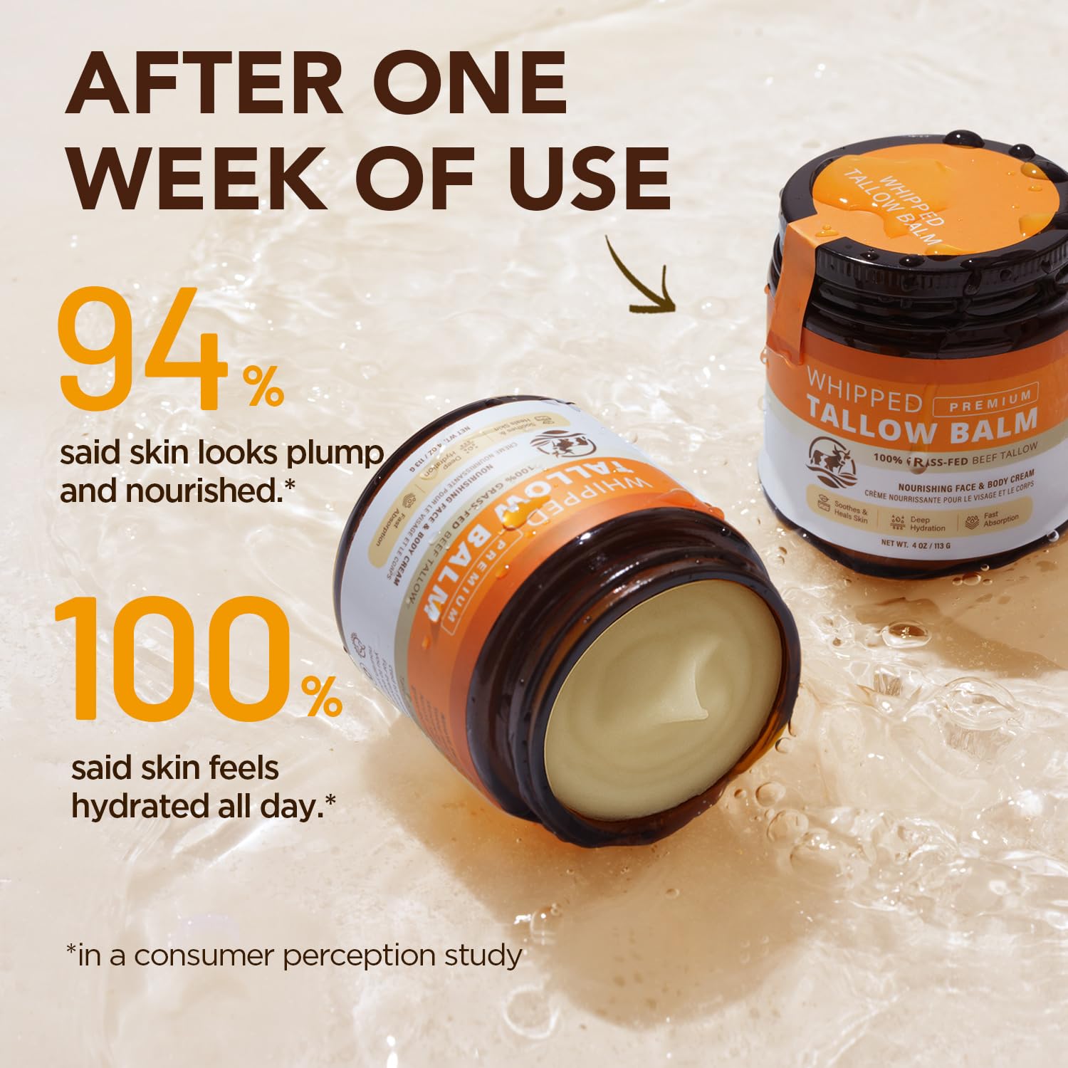Beef Tallow Skincare Moisturizer for Face: 100% Grass-Fed Beef Tallow Balm - All Natural Tallow Face Cream Soft Smooth for Eczema and Dry Skin 4oz 🍁 All In One Marketplace Canada