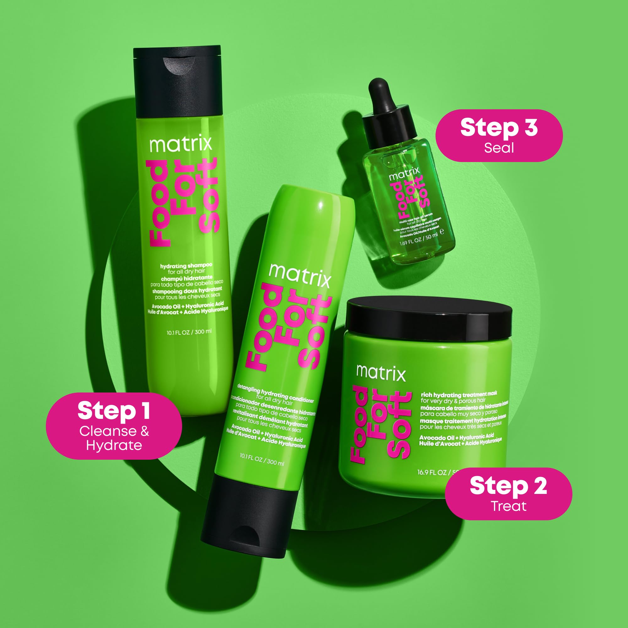 Matrix Multi-Use Hair Oil Serum for All Dry Hair, Hydrating Leave-In Treatment With Avocado Oil, Food for Soft, 50 ml 🍁 All In One Marketplace Canada