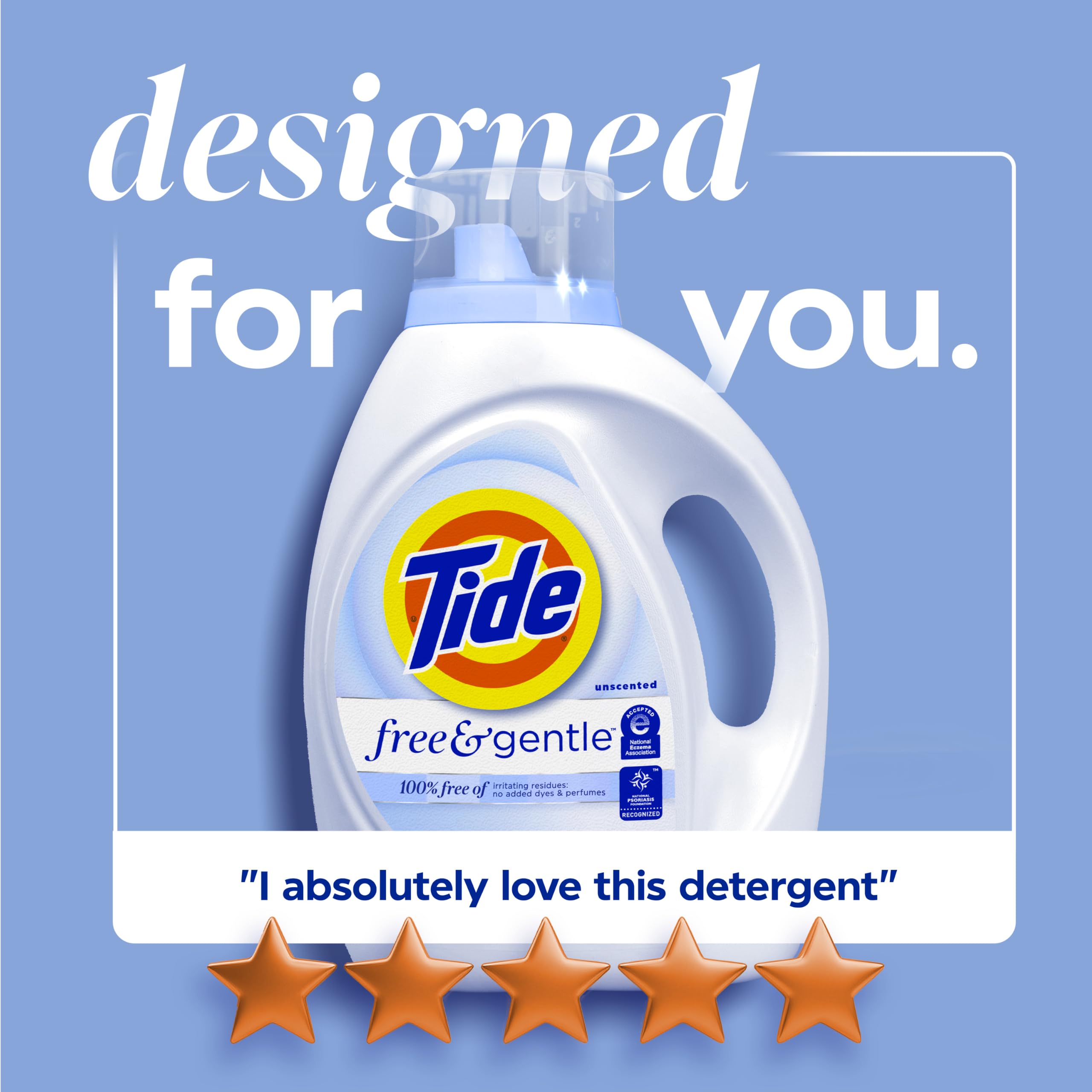 Tide Free & Gentle Liquid Laundry Detergent, Tide Laundry Detergent, Clean Laundry Detergent, 100 Loads, 3.9L 🍁 All In One Marketplace Canada