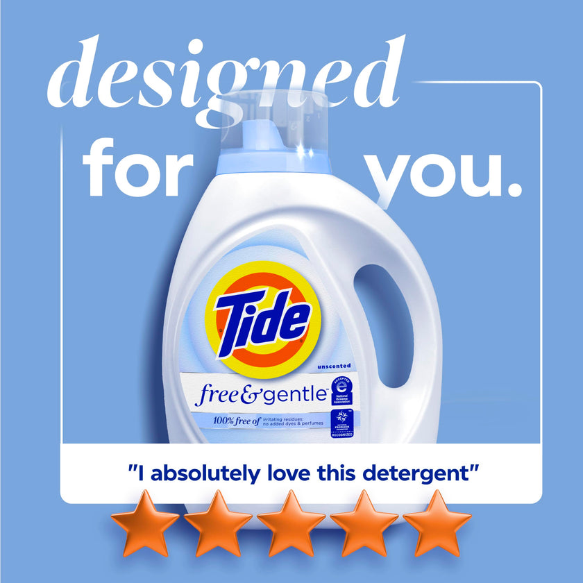 Tide Free & Gentle Liquid Laundry Detergent, Tide Laundry Detergent, Clean Laundry Detergent, 100 Loads, 3.9L 🍁 All In One Marketplace Canada