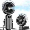 Otlonpe Handheld Misting Fan Portable, Powerful 4 High Speeds Rechargeable Small Hand Held Fan Water Mist, 4000mAh Battery Operated, Foldable, Lanyard, Personal Cooling for Travel (BLACK) 🍁 All In One Marketplace Canada