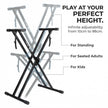 RockJam Xfinity Heavy-Duty, Double-X, Pre-Assembled, Infinitely Adjustable Piano Keyboard Stand with Locking Straps 🍁 All In One Marketplace Canada