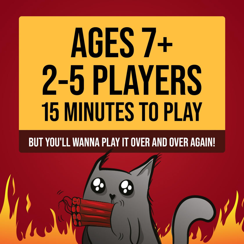 Exploding Kittens Original Edition - 2-5 Players - Ages 7+ - 15 Minutes to Play - High Stakes Card Game - Party Game, Family Game Night, Kid and Adult Card Game 🍁 All In One Marketplace Canada