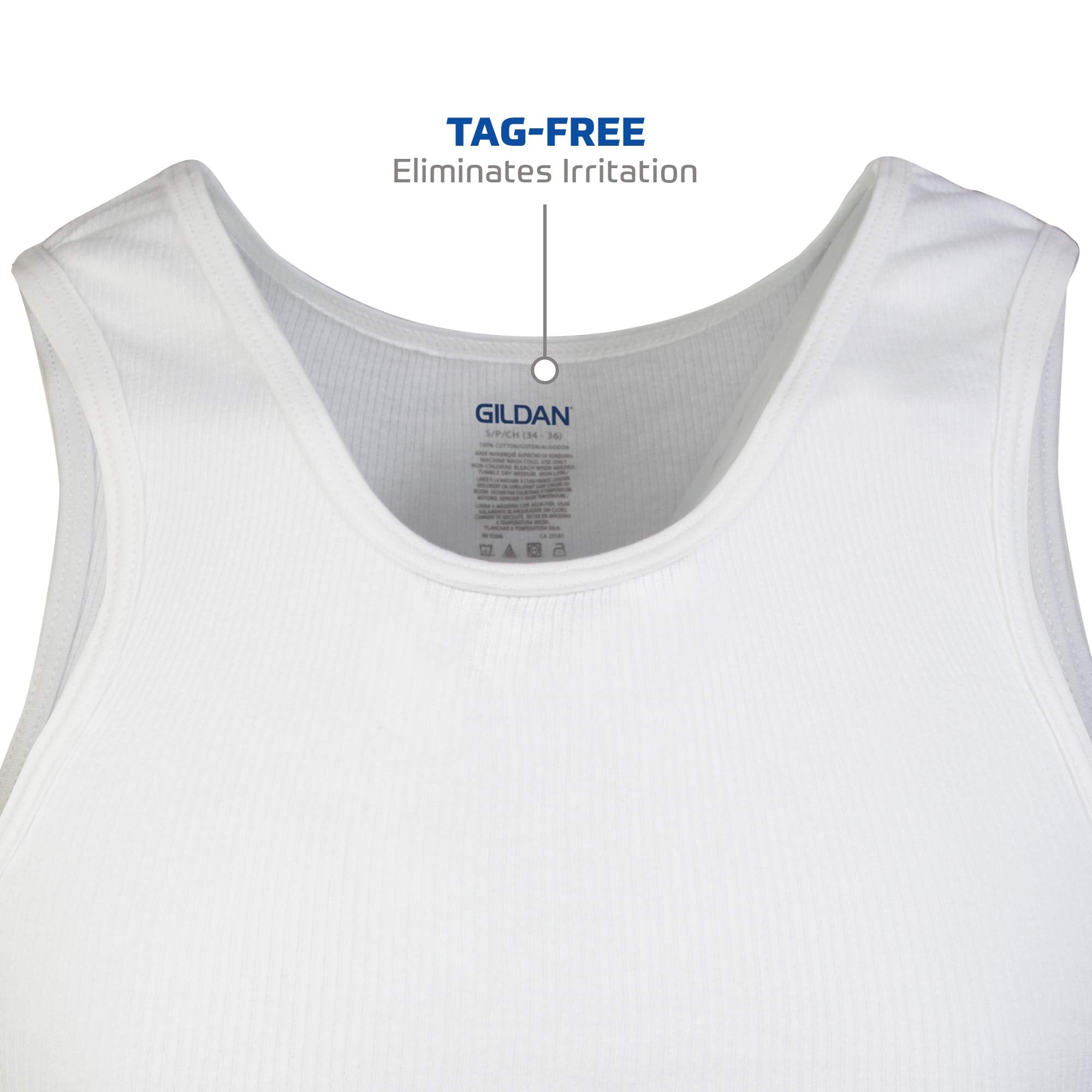 Gildan Men's A-Shirt Tanks, Multipack, Style G1104, White, Large 🍁 All In One Marketplace Canada