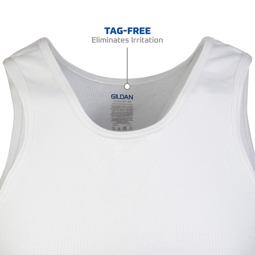 Gildan Men's A-Shirt Tanks, Multipack, Style G1104, White, Large 🍁 All In One Marketplace Canada
