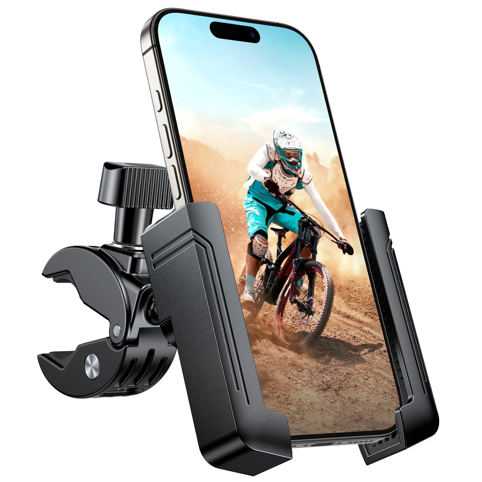 Miracase Bike Motorcycle Phone Holder, [1s Quick Lock] Bicycle Phone Mount Handlebar Cell Phone Clamp for Scooter, Compatible with iPhone Samsung Google 🍁 All In One Marketplace Canada