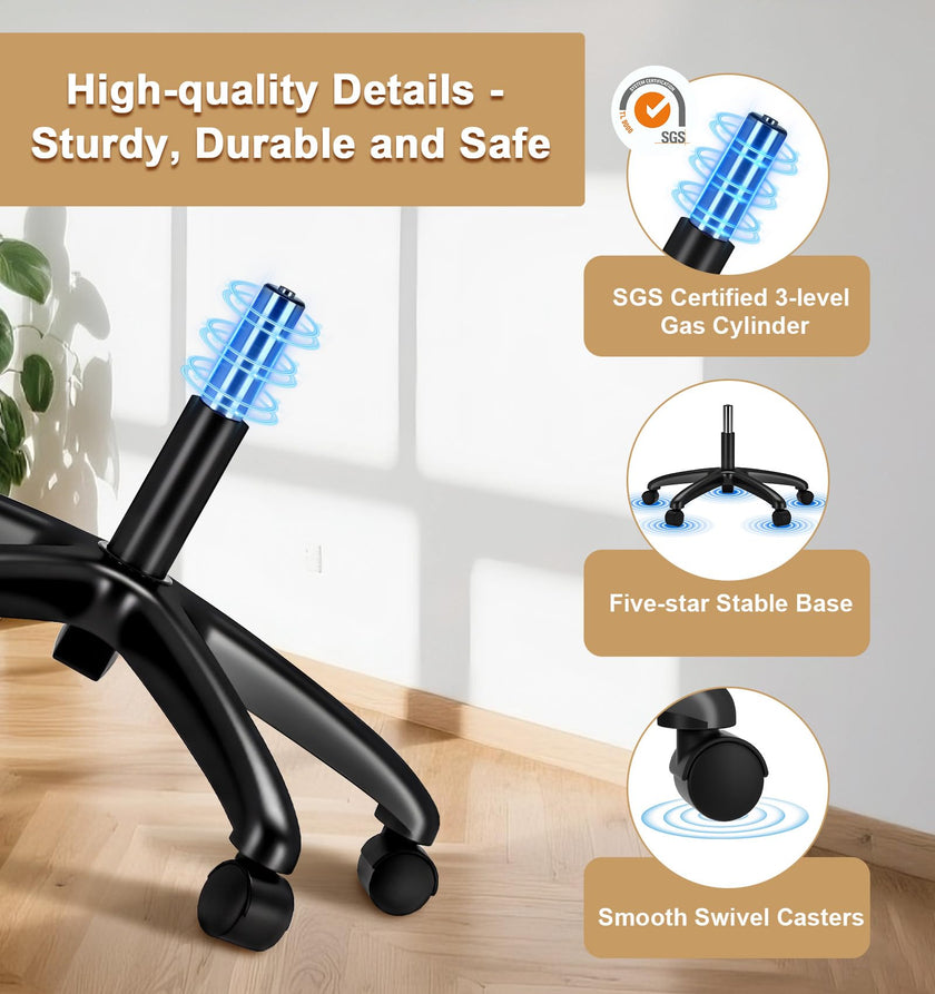 Office Chair, SPRDENG Ergonomic Office Chair with Two-Way Adjustable Lumbar Support & Headrest, High Back S-Shaped Computer Chair with Flip-up Padded Armrests, Swivel Task Chair for Home Office 🍁 All In One Marketplace Canada