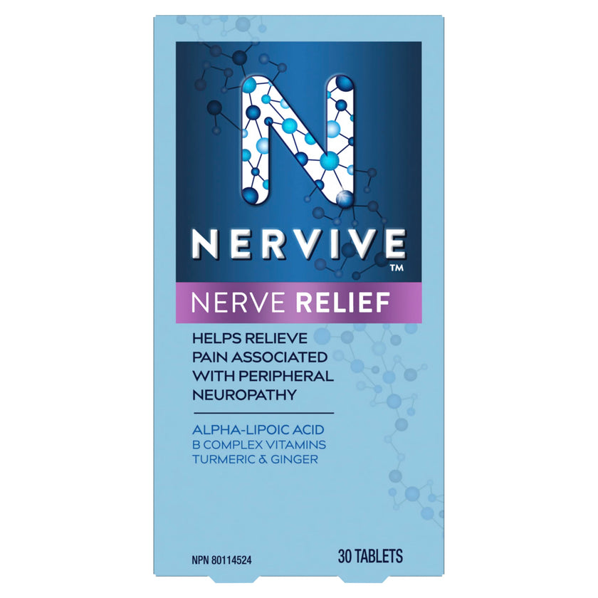 Nervive Nerve Relief, Helps Relieve Pain associated with Peripheral Neuropathy, Alpha Lipoic Acid ALA, Vitamins B1-Thiamine, B6, & B12, Turmeric, Ginger, 30-Day Supply, 30 Count 🍁 All In One Marketplace Canada