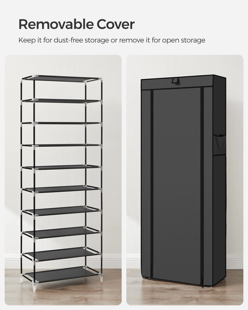 SONGMICS 10-Tier Shoe Rack, Shoe Storage Organizer Cabinet, Black URXJ10H01 🍁 All In One Marketplace Canada