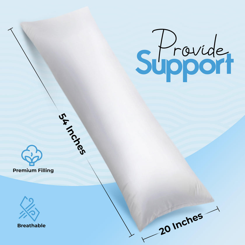 Utopia Bedding Full Body Pillow for Adults (White, 20 x 54 Inch), Long Pillow Insert for Sleeping, Ideal for Side Sleepers 🍁 All In One Marketplace Canada