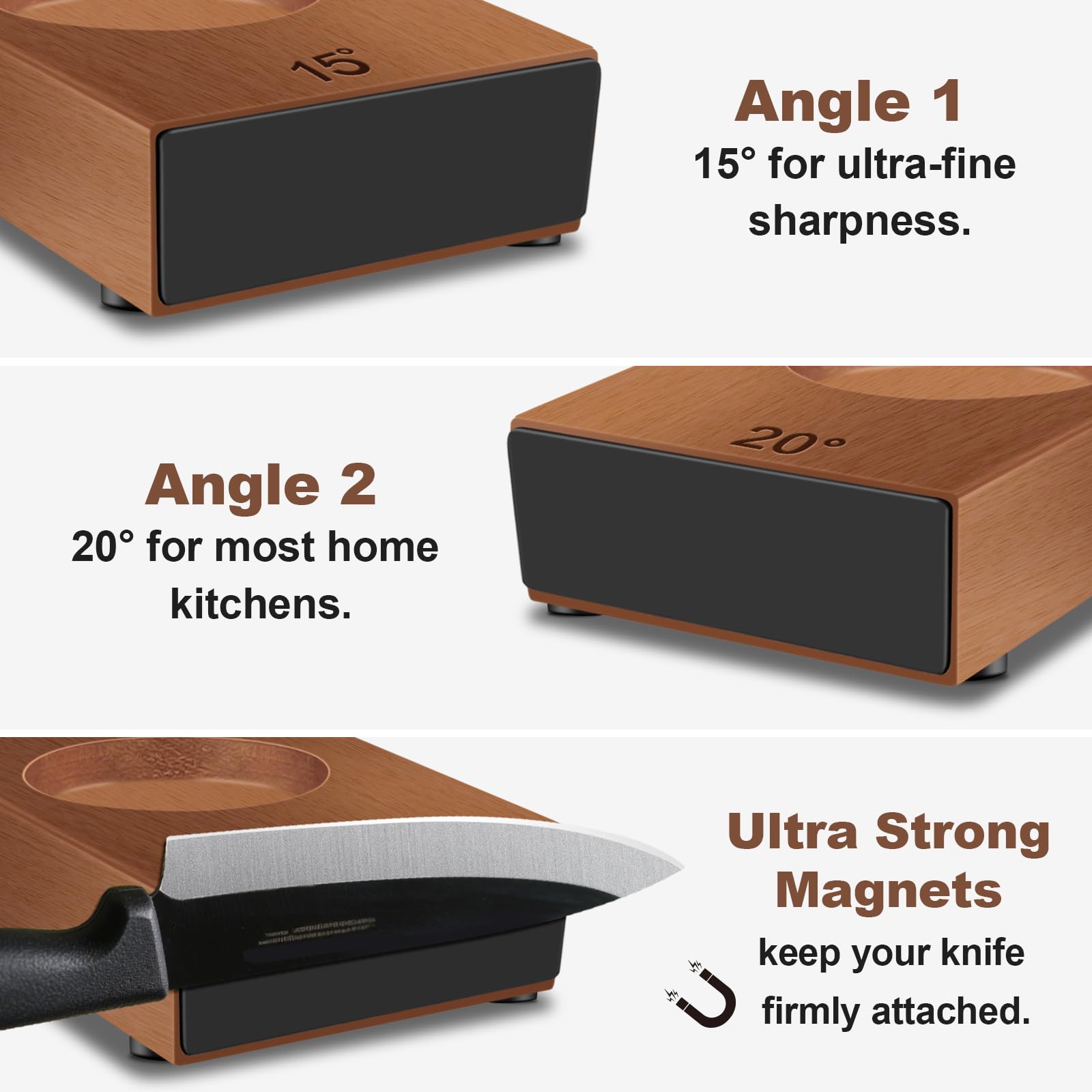 Abardi Rolling Knife Sharpener, Knife Sharpening with Diamonds Made Easy, Knife Sharpeners Kit with 15 & 20 Degree Magnetic Angle, Kitchen Gadgets Birthday Gifts for Men Dad Husband Fathers (Walnut) ﻿ 🍁 All In One Marketplace Canada