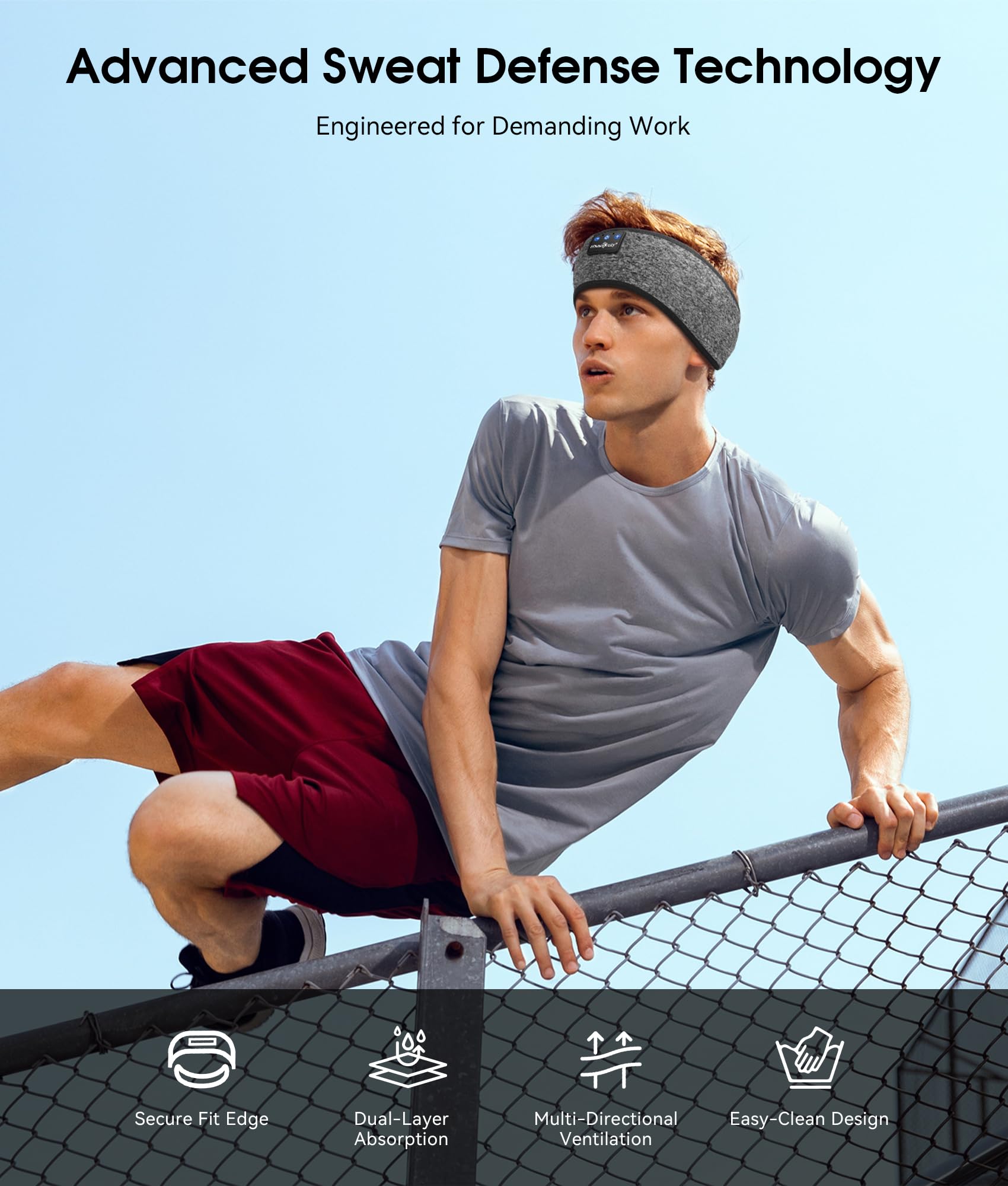MUSICOZY Bluetooth 5.4 Sleep Headphones Headband, Wireless Sleeping Headphones Sleep Mask Earbuds IPX6 Waterproof for Side Sleepers Workout Running Insomnia Travel Yoga Cool Tech Gadgets Unique Gift 🍁 All In One Marketplace Canada