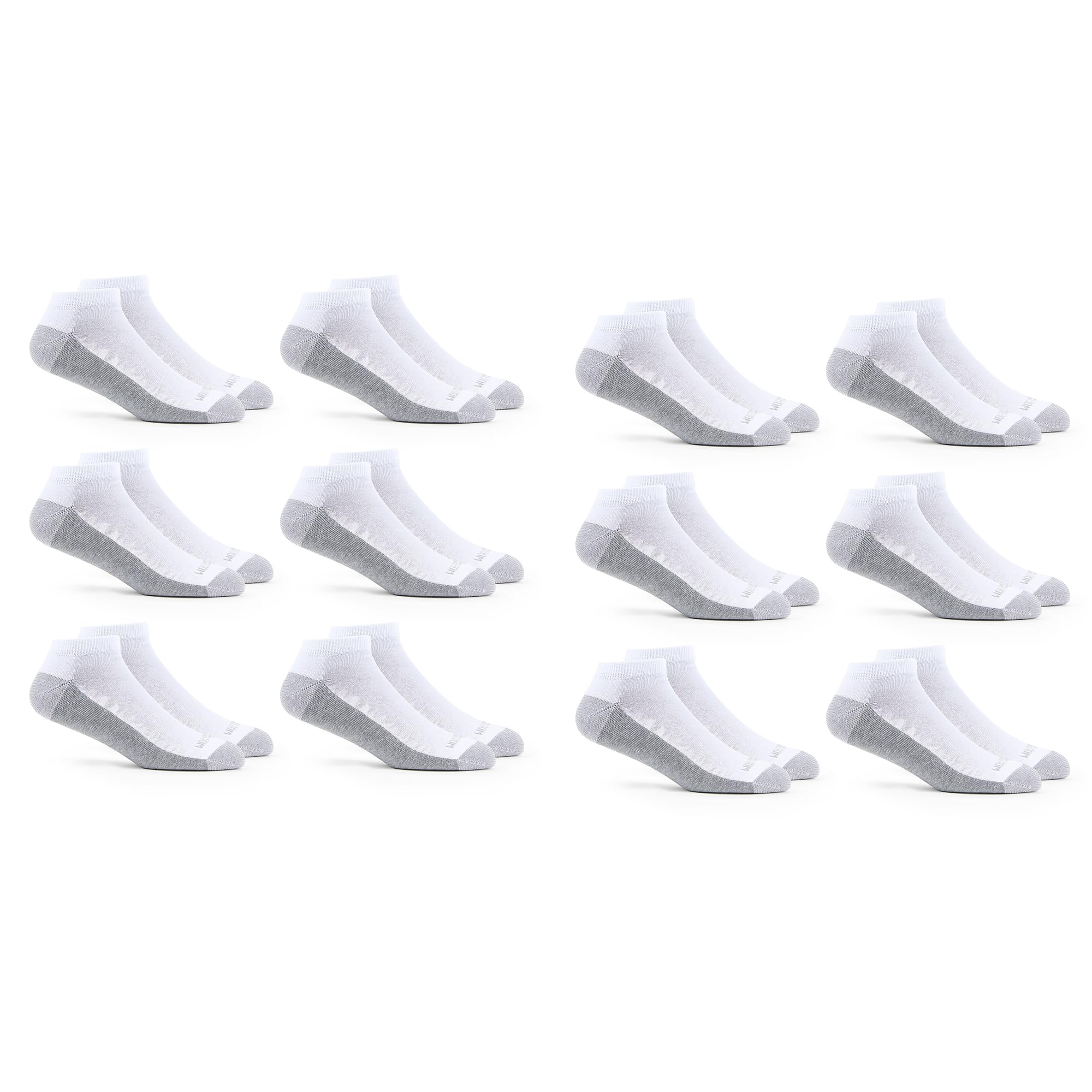 Fruit of the Loom mens 12 Pair Pack Dual Defense Cushioned Socks, White/Grey, 6-12 🍁 All In One Marketplace Canada