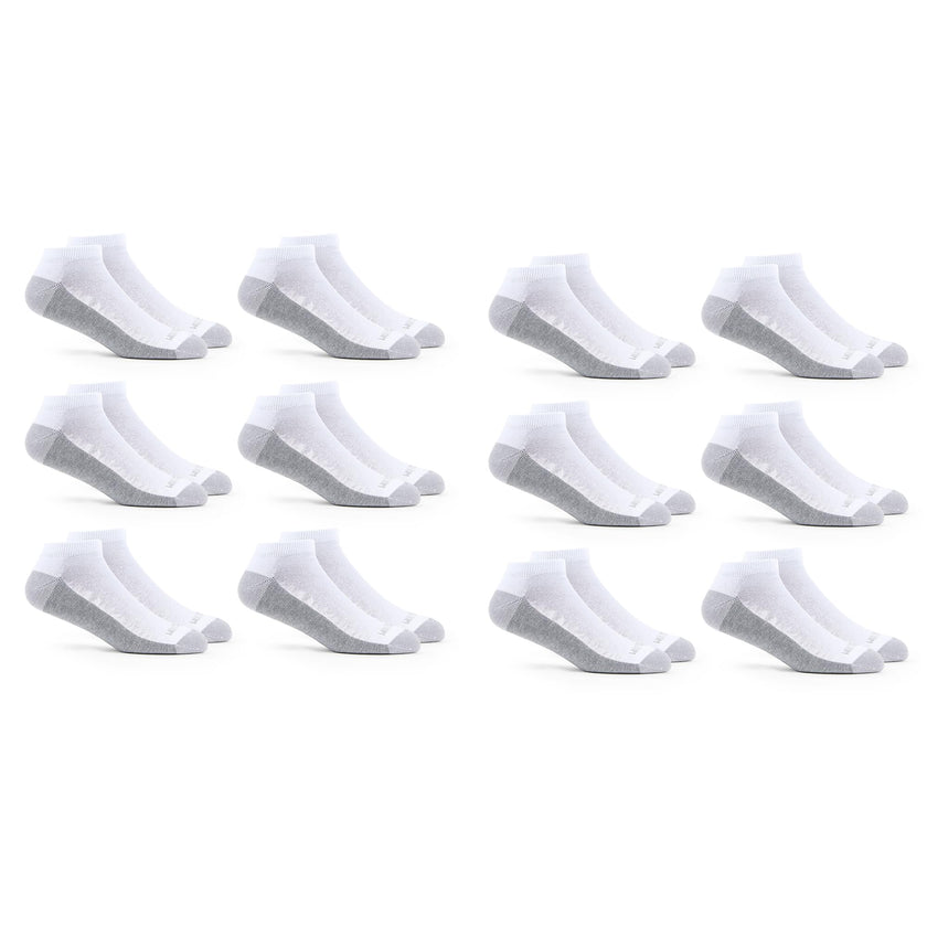 Fruit of the Loom mens 12 Pair Pack Dual Defense Cushioned Socks, White/Grey, 6-12 🍁 All In One Marketplace Canada