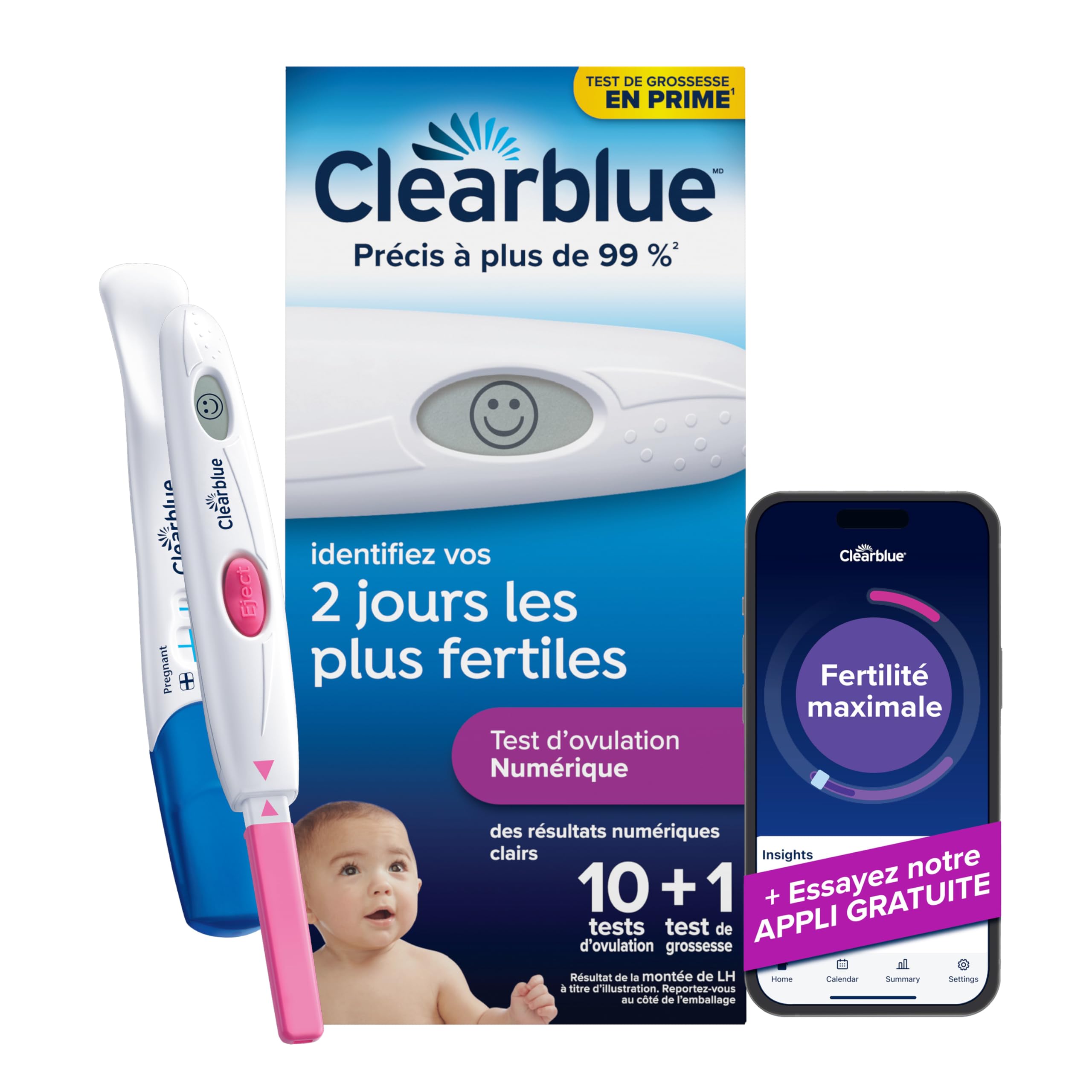 Clearblue Digital Ovulation Test Predictor Kit, Plus Bonus Rapid Detection Pregnancy Test, 10 Ovulation Tests & 1 Pregnancy Test 🍁 All In One Marketplace Canada