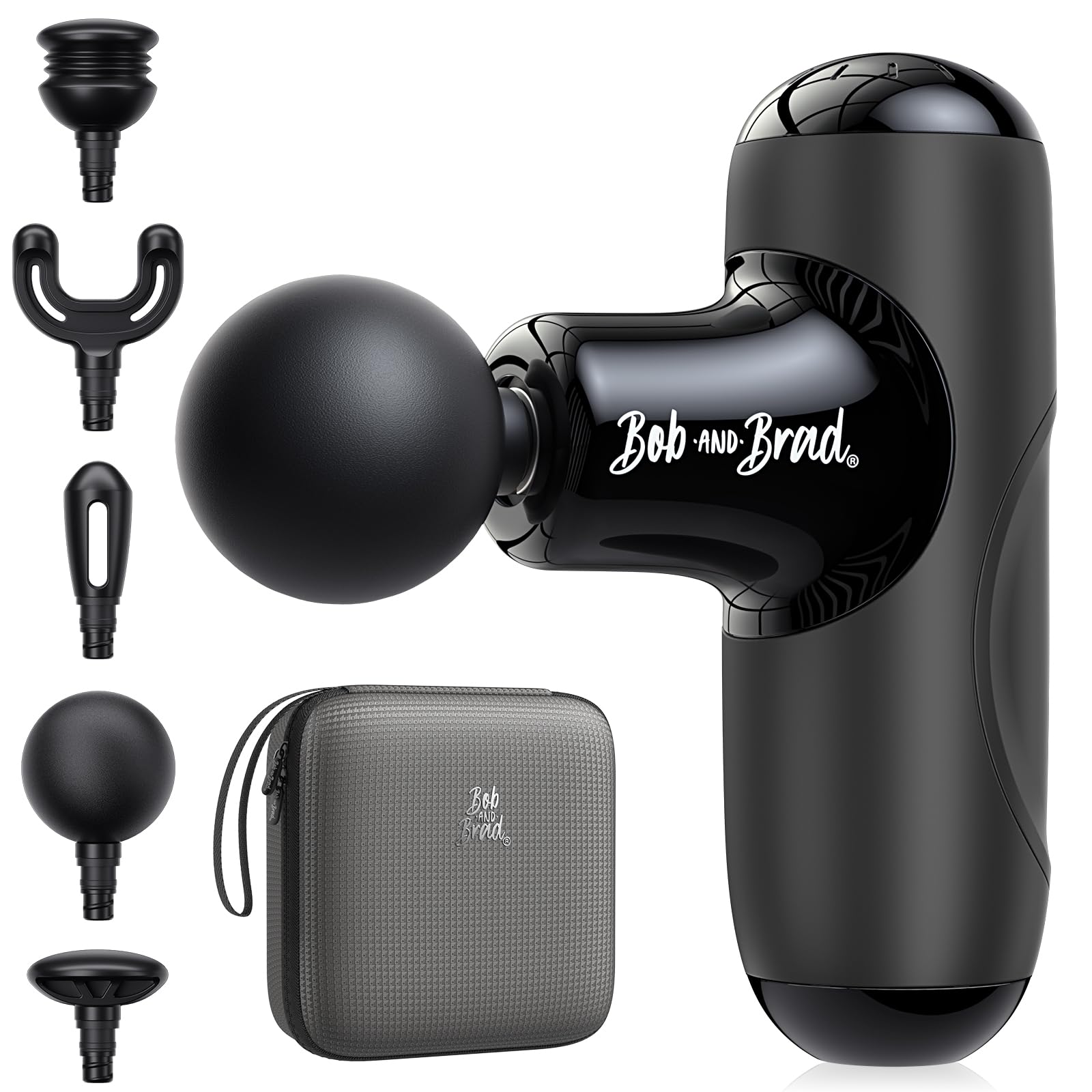 BOB AND BRAD Q2 Mini Massage Gun, Powerful Pocket-Sized Massager, Portable Muscle Massage Gun, Ultra Small & Quiet Massager with Carry Case for On The Go Usage, Gifts for Women Men Athletes (Black) 🍁 All In One Marketplace Canada