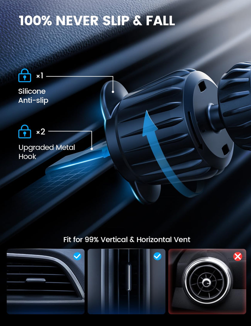Lamicall 15W for Magsafe Car Mount Charger - Wireless Vent & Dashboard Magnetic Phone Holder Charger Mount, for iPhone 17, 17 Pro, 17 Pro Max, iPhone 16 15 14 for MagSafe Accessories, Car Accessories 🍁 All In One Marketplace Canada