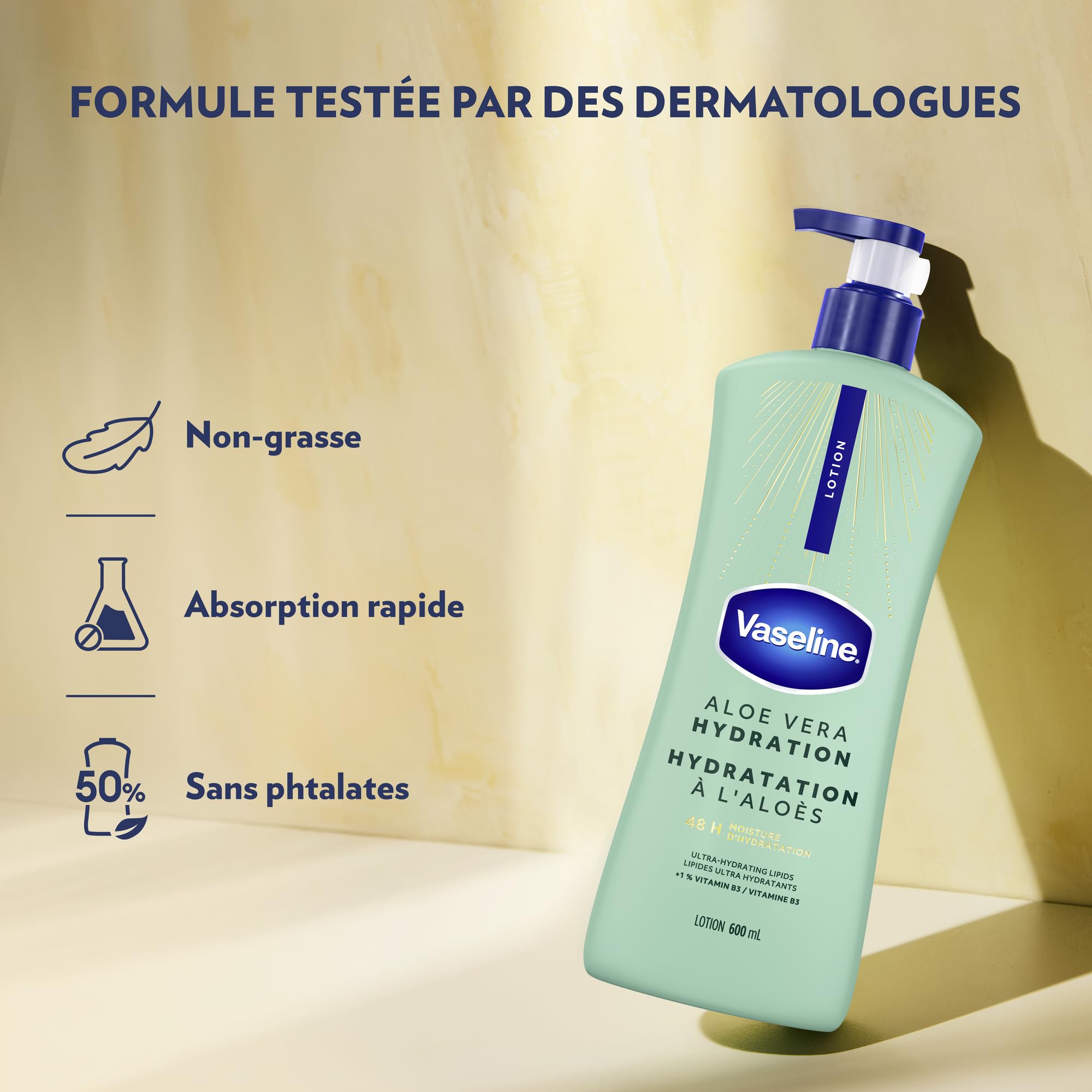 Vaseline Intensive Care Aloe Vera Hydration Body Lotion for Dry Skin with 48H Moisture + Ultra hydrating lipids, 600 ml (3-pack) 🍁 All In One Marketplace Canada