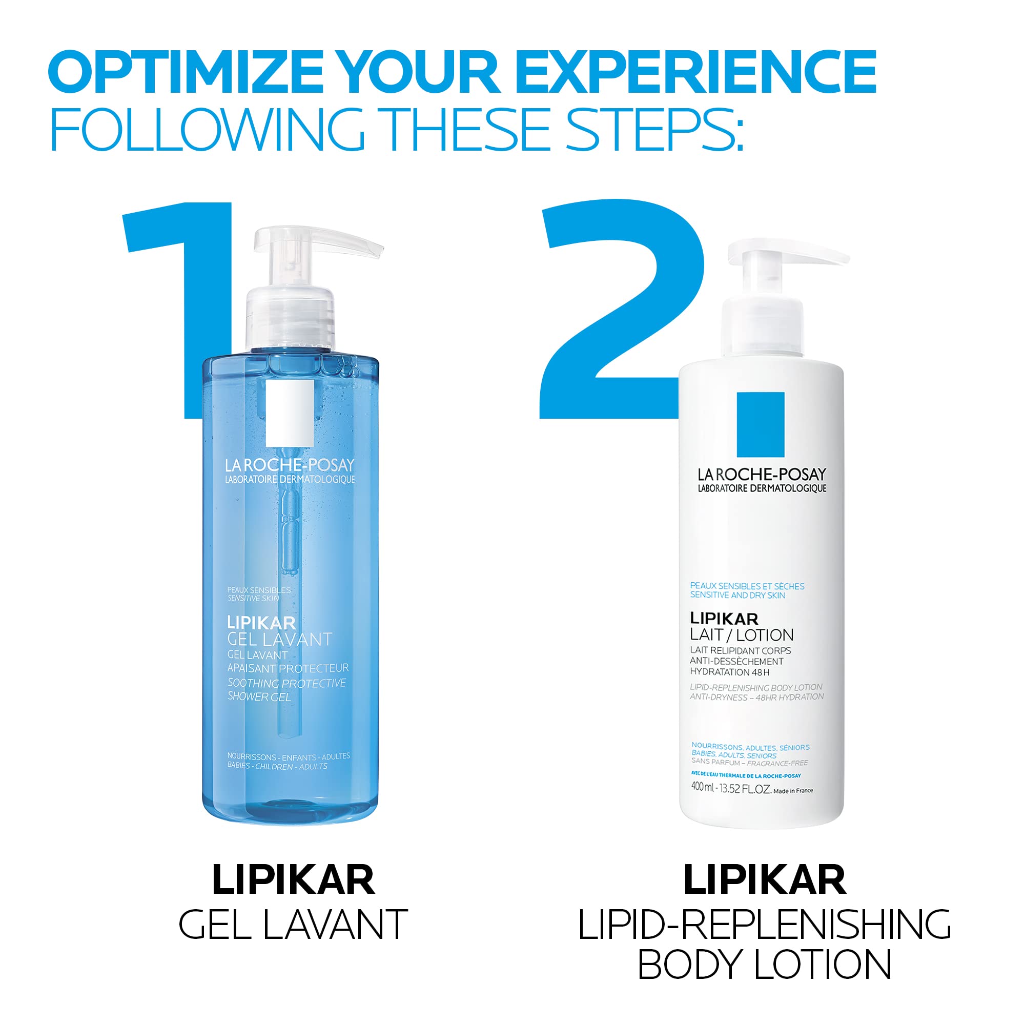 La Roche-Posay Body Wash, Lipikar Cleansing & Moisturizing Gel Body Wash with Shea Butter & Niacinamide for Dry & Sensitive Skin, Soap Free, Paraben Free, 400mL 🍁 All In One Marketplace Canada