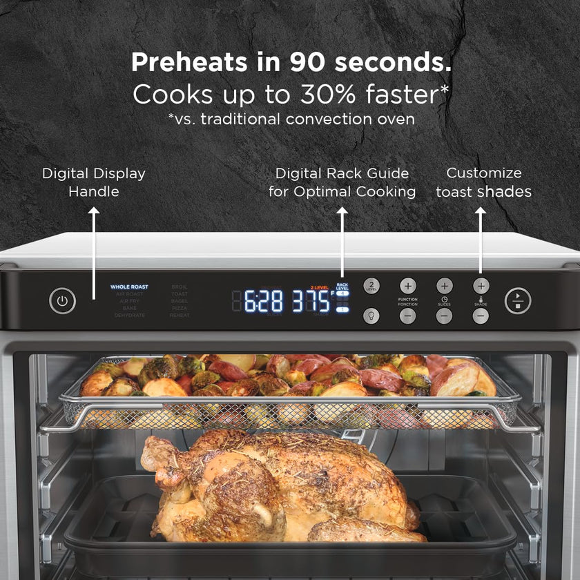 Ninja DT201C, Foodi 10-in-1 XL Pro Air Fry Oven, Stainless steel, 1800W (Canadian version) 🍁 All In One Marketplace Canada