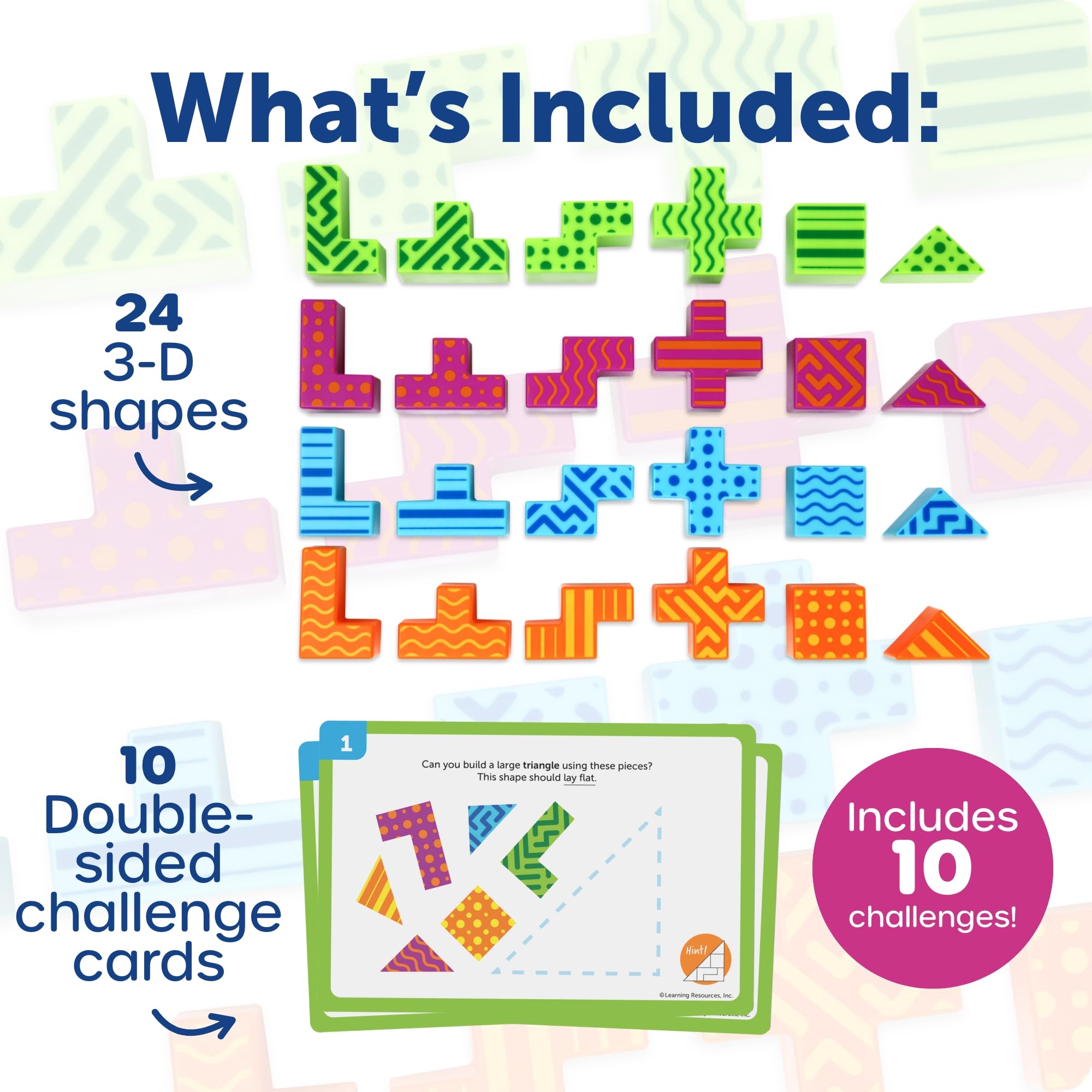 Learning Resources STEM Explorers Brainometry - 3D Puzzle, Brain Games, Brainteaser, Building Logic Toys, Gifts for Boys and Girls, Fine Motor Skills, Pattern Blocks, Math Manipulatives 🍁 All In One Marketplace Canada