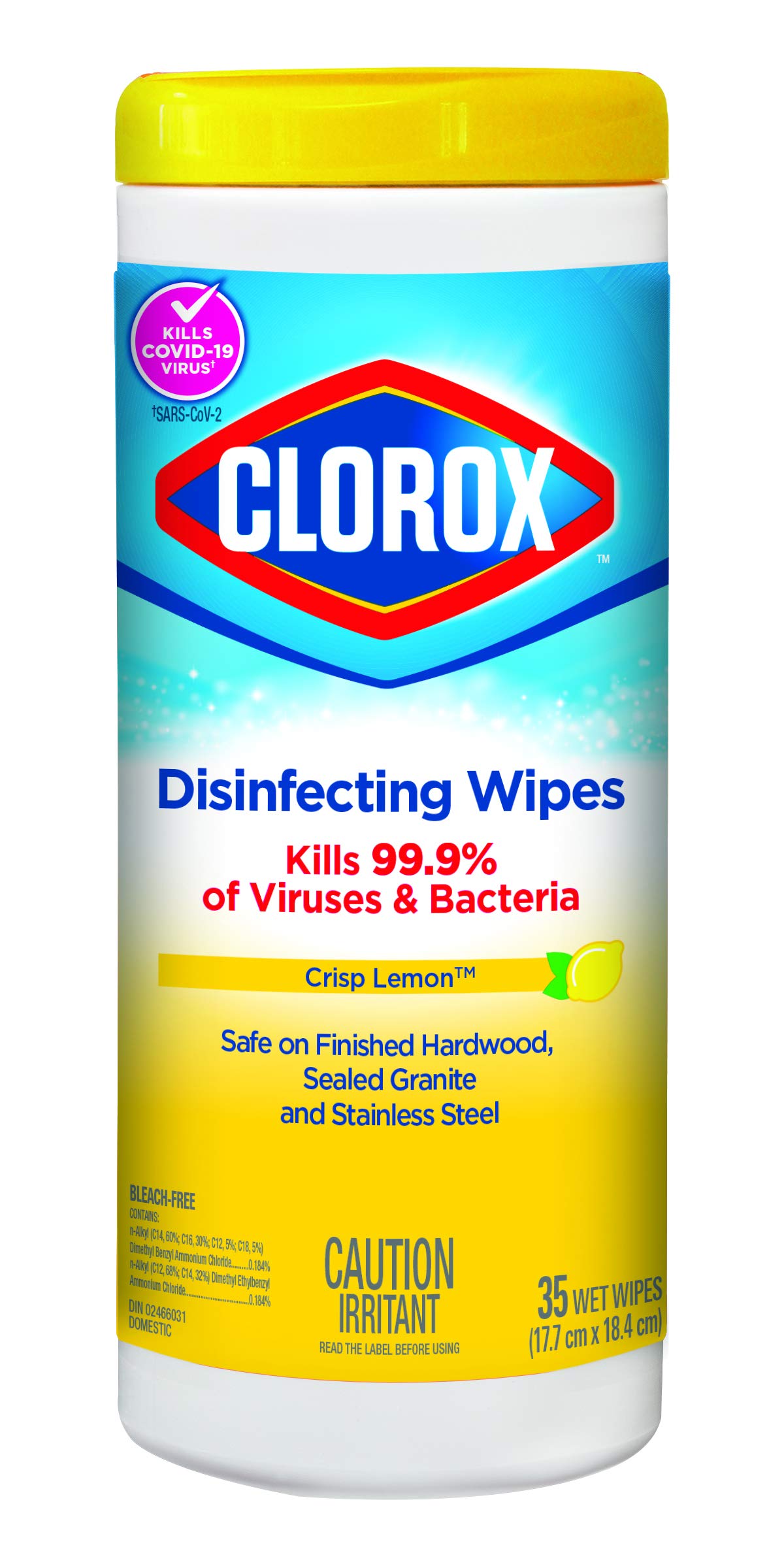 Clorox Disinfecting Wipes, Crisp Lemon, Kills 99.99% of Viruses & Bacteria, Multi-Pack of 12 - (12 x 35) 420 Wipes 🍁 All In One Marketplace Canada
