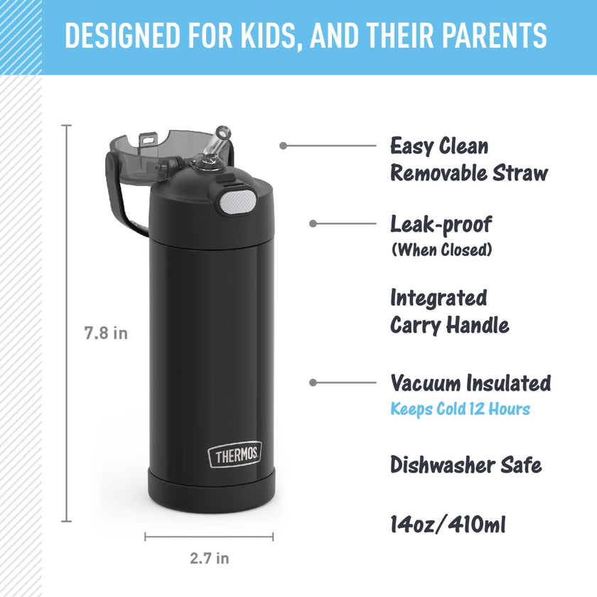 THERMOS FUNTAINER Water Bottle with Straw, 14oz, Black 🍁 All In One Marketplace Canada