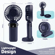 Portable Handheld Fan Rechargeable Small Fan 5 Speeds with Lanyard and Base USB Desk Fan Foldable Quiet Personal Fan with LED Display for Office, Home, Travel, Outdoor 🍁 All In One Marketplace Canada