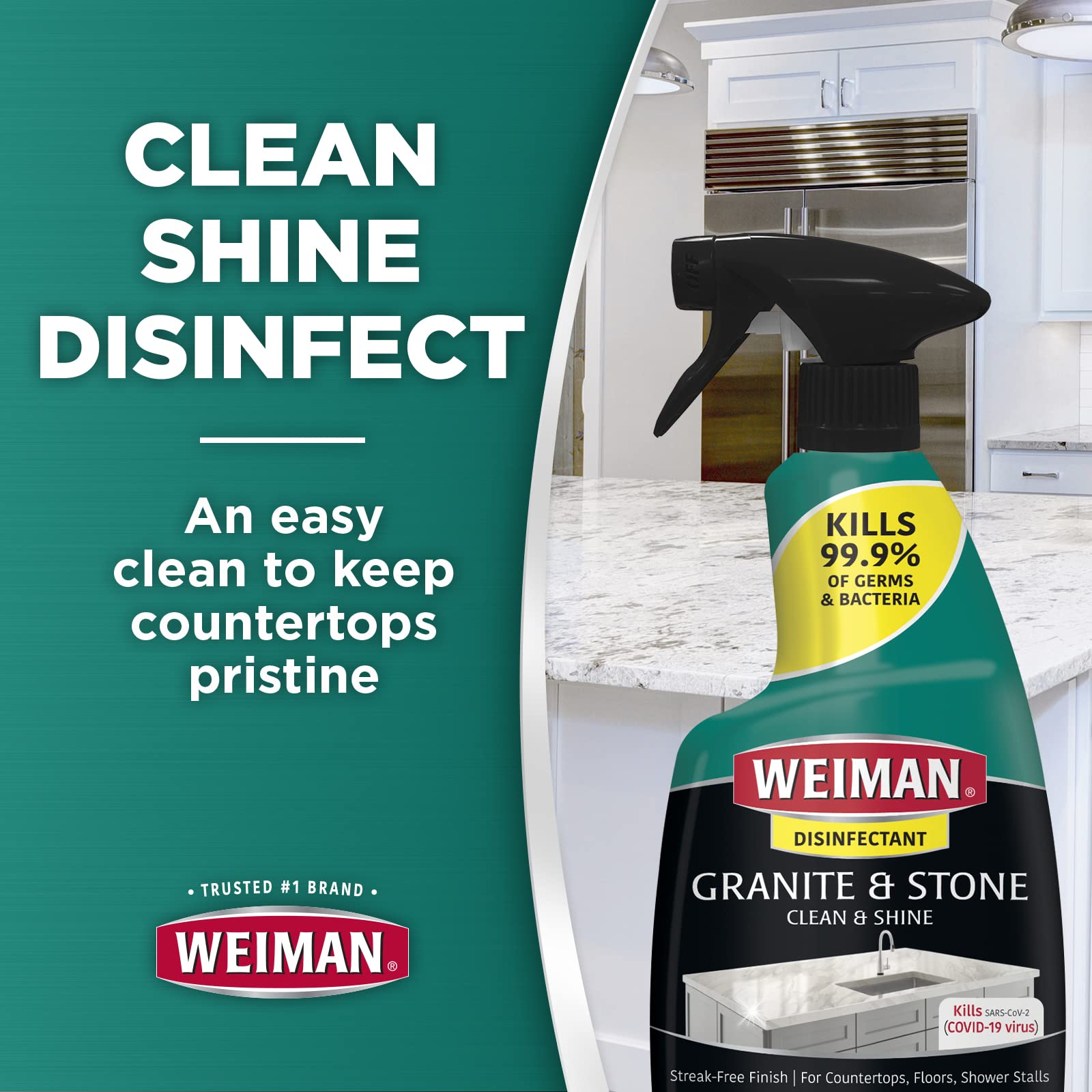 Weiman Granite Cleaner and Polish - 12 Fluid Ounce - Enhances Natural Color in Granite, Quartz, Marble, Soap Stone and More 🍁 All In One Marketplace Canada