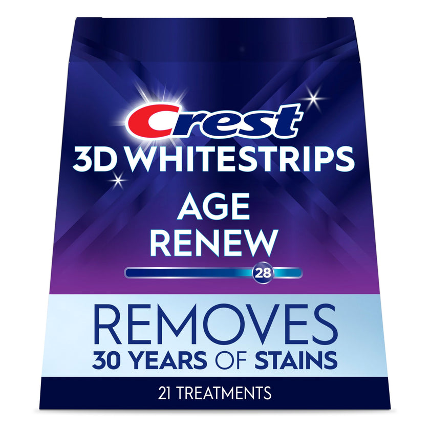 Crest 3D Whitestrips Age Renew At-home Teeth Whitening Kit, 21 Treatments, 28 Levels Whiter 🍁 All In One Marketplace Canada